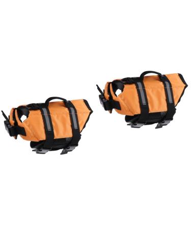 INOOMP 2pcs Pet Life Preserver Dog Jacket Small Jacket Puppy Life Jackets for Small Dogs For Dogs Vest for Swimming Accessories Dog Safety Jacket Dog Swim Vest with Handle Large Boating