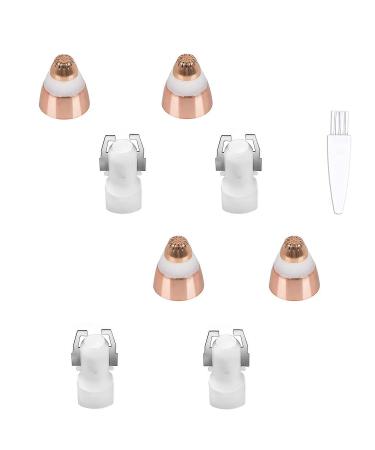Eyebrow Hair Remover Replacement Heads Compatible for Finishing Touch Flawless Facial Hair Removal Tool for Women Smooth Finishing, with Cleaning Brush, Rose Gold (RoseGold-4pcs)