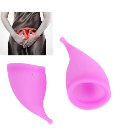 Menstrual cup set reusable made of silicone for women comfortable hygiene-alternative to tampons and fabric bandages (purple) violet