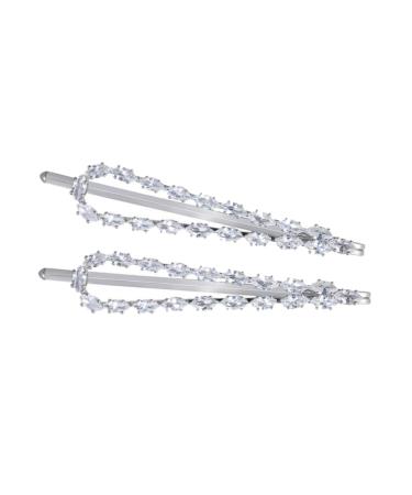 minkissy 1 Pair Crystal Zirconia Hair Clip Wedding Hair Accessories for Women Crystal Hair Clip Bride Hair Clip Crystal Hairpins Hair Barrettes Rhinestone Hair Clips Girl Miss Headgear