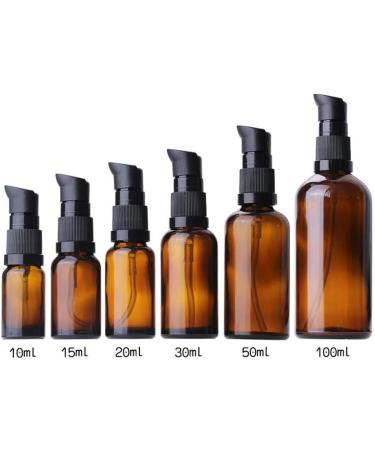 50ml Refillable Brown Glass Bottles - Set of 5 with Pump for Essential Oils Lotions & Creams - Travel-Friendly Packaging - Buy Online on GoSupps.com