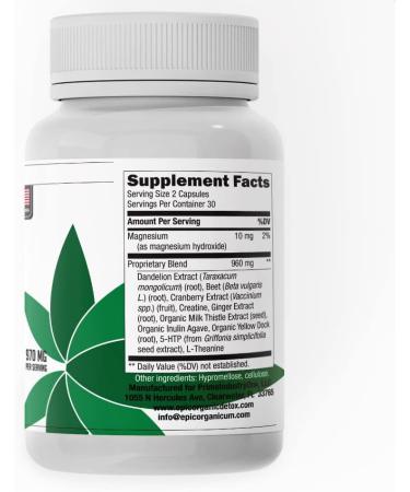 Epic Organicum Total Detox Cleanse | 10-Day Supply Supplement with Milk Thistle, Ginger Root & Yellow Dock | 60 Capsules - Buy Online on GoSupps.com