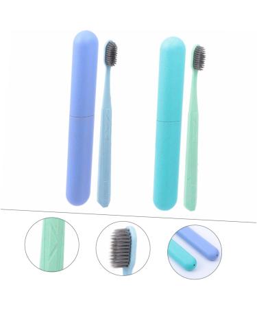 Minkissy Extra Soft Manual Toothbrush Set - Natural Wheat Fiber with Colorful Containers - Ideal Tooth Cleaning Tools for Adults - Perfect Gift - Buy Online on GoSupps.com