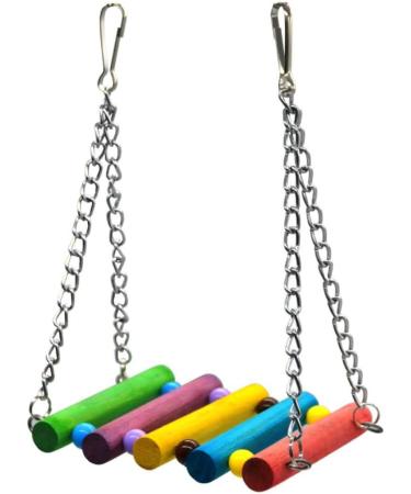 7-Piece Parrot Toys Set - Swing Toys Wooden Ladder & Rope Bars for Small to Medium Birds | Durable & Fun Bird Enrichment - Buy Online on GoSupps.com