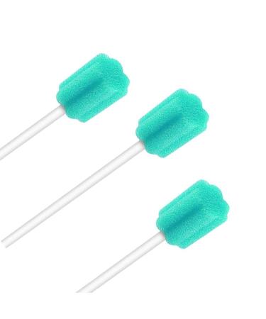 Wellgler's Sterile Sponge Mouth Swabs,Disposable Oral Swabs,Individually Wrapped (100pcs,sky blue) Plum shape sky blue 100