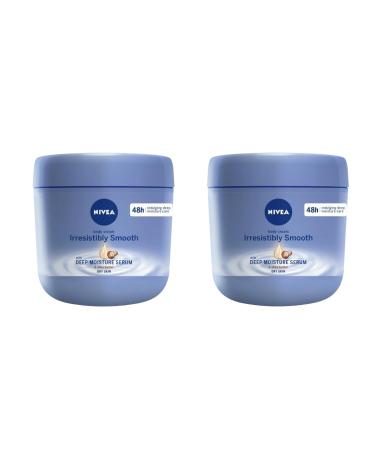 NIVEA Irresistibly Smooth Body Cream with Shea Butter Deep Moisture Serum 400ml Intense Hydration for Dry Skin Non-Greasy 48-Hour Moisture Silky Soft Skin Daily Body Lotion Pack of 2