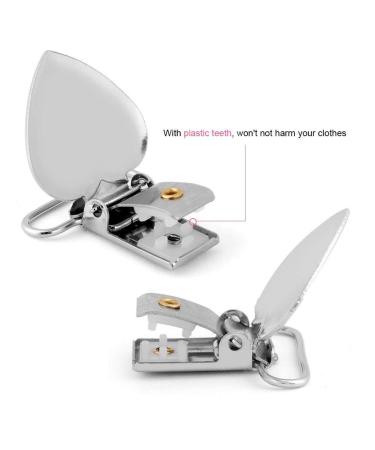 10Pcs Heart Shaped Pacifier Clips - Metal Suspender Clips for DIY Toy Holder & Pacifier Strap Holder - Buy Online on GoSupps.com