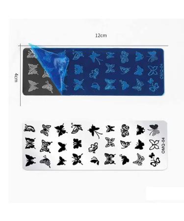 Faiteary 6Pcs Nail Stamping Plates Set - Butterfly Leaves Flowers Animals Letters Geometric Pattern for DIY Nail Art - Buy Online on GoSupps.com