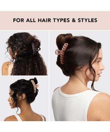 Kitsch Recycled Plastic Large Claw Clip Set - Big Chain Hair Clips for Women - 3pc Set of Large Hair Claw Clips, Jaw Clips - Ideal for Thick Hair & Girls - Neutral Colors - Buy Online on GoSupps.com