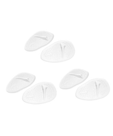 FRCOLOR 3 Pairs Silicone Forefoot Pad Insoles for Heels Orthotic Shoe Insoles for Women Anti-Slip Sole Pad Silicone Insole Pad Kids Insoles White Pu Polyurethane Miss Invisible Front Pad