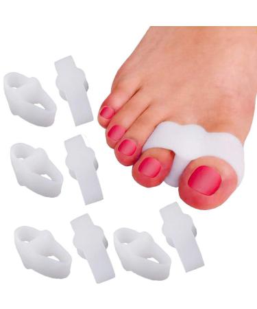 Reppkyh 8 Pieces Bunion Corrector Toe Separators with 2 Loops Soft Gel Big Toe Spacer Suitable for Bunion and Overlap Toe