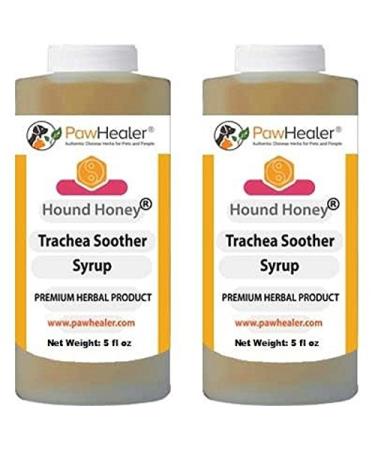 PawHealer Trachea Soother Syrup 2PAK Hound Honey - Natural Herbal Remedy for Symptoms of Collapsed Trachea - Tastes Good - Easy to Administer (5 fl oz/ea)