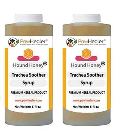 PawHealer Trachea Soother Syrup 2PAK Hound Honey - Natural Herbal Remedy for Symptoms of Collapsed Trachea - Tastes Good - Easy to Administer (5 fl oz/ea)