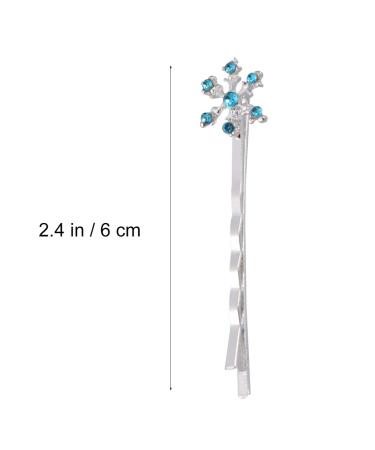 Lurrose 6pcs Snowflake Hair Clip with Blue Rhinestone - Metal Bobby Hair Pins - Buy Online on GoSupps.com