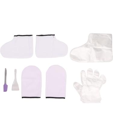 White Paraffin Wax Bath Mitts Set with Brush, Spatula, Soft Mitts, and Foot Cover - Hand and Foot Care Kit - Buy Online on GoSupps.com