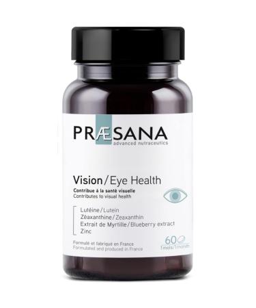 PRAESANA - Vision - Contributes to Visual Health - Food Supplement - 2 Tablets/day - 30 days program - Made & Formulated in France