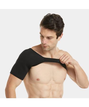 Buy Shoulder Brace for Men & Women | Rotator Cuff Support Pain Relief Compression Sleeve | Adjustable Stability & Immobilizer - Black - Buy Online on GoSupps.com