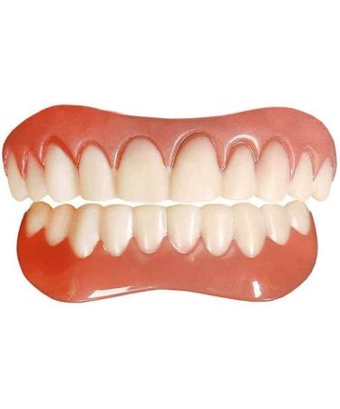 Ecoodisk 2 pieces fast dentures teeth perfect smiling veneer cosmetics teeth for lower and upper jaw denture-lacquer veneer quickly the perfect smile