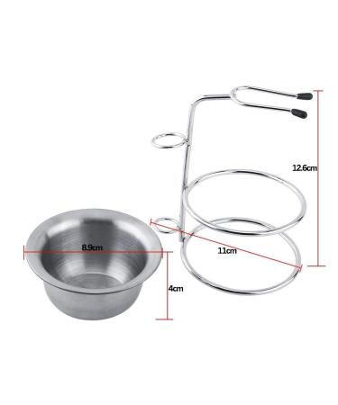 Modern Stainless Steel Shaving Brush Stand & Soap Dish Kit - Perfect Shaving Accessories for Men - Buy Online on GoSupps.com
