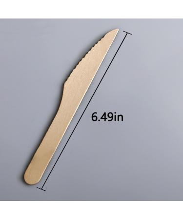 50 Count Disposable Wooden Cutlery | Compostable Cutlery Set - 50 Count Wooden Knives Disposable Utensils For-Parties-Picnics-Big-Event-Daily-Use Heat-Resistant 16.5cm/6.5in Wooden Knife X 50 - Buy Online on GoSupps.com