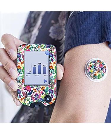Slidesticker Freestyle Libre Measuring Device Stickers - Happy Flowers | Global Shipping Available - Buy Online on GoSupps.com