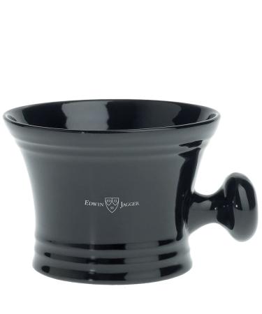 Edwin Jagger Porcelain Shaving Bowl with Handle (Ebony-Black)