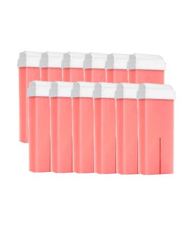 Purewax | 12 Cartridges of PINK hair removal wax | hair removal with strip | Roll on 100ml | professional | legs | armpits | b