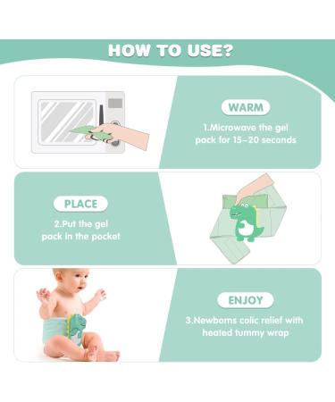 Hilph Baby Colic Relief Heated Tummy Wrap - Green Dinosaur - Buy Online on GoSupps.com