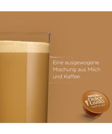 Nescaf Dolce Gusto Caf Au Lait 96 Coffee Capsules - 6 Pack | Rich Robusta & Creamy Foam | Aroma Sealed for Freshness - Buy Online on GoSupps.com