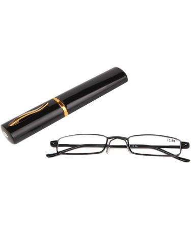 Cold Toy Feather Hinges Reading Glasses - Lightweight Metal Mini Glasses for Women & Men | Visual Aid with Case (Black Strength 1.50) - Buy Online on GoSupps.com