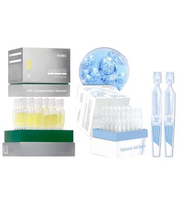 Hydrating and Skin Repair Ultra Hydrating Serum 5% 4D Hyaluronic Acid 30pcs+Emergency Repair Firming Oil-Suspension Serum by KOEC Combination