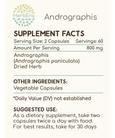 Andrographis 120 Capsules, 800 mg, Made with Andrographis (Fah talai jone, Andrographis paniculata) Dried Herb (120 Capsules) 120 Count (Pack of 1) - Buy Online on GoSupps.com