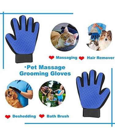 Pet Glove Grooming Tool + Furniture Pet Hair Remover Mitt for Cat & Dog - Deshedding Brush with Gentle Rubber Tips - Soft Massage Groomer Mitt (1 Right Hand) - Buy Online on GoSupps.com