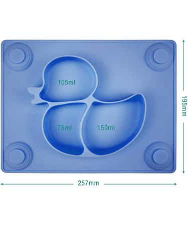 SILIVO Upgraded Silicone Non-Slip Baby Placemat with Suction Cups - Navy Blue Duck | Baby Plates for Infants, Toddlers, and Kids - Buy Online on GoSupps.com