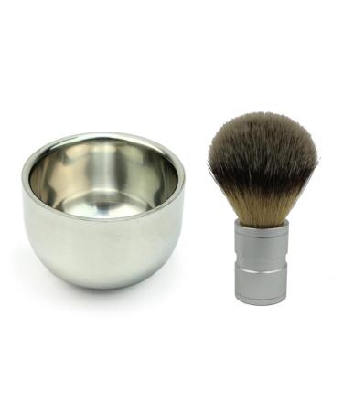 Alipis 3-Piece Men's Shaving Set - Stainless Steel Shaving Brush & Foam Cup - Travel-Friendly Beard Grooming Kit - Buy Online on GoSupps.com