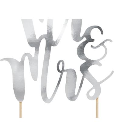 PartyDeco Topper Mr And Mrs for Wedding Cake Silver Colour - Buy Online on GoSupps.com