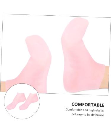 Beavorty 2 Pairs Sock Booties Lotion Spa Moisturizing Cotton Titanium Ear Pick Beauty Care Exfoliating Skin Protect Soles Sebs Sole Pads Foot Gel Sucker Short Boots Women's High Heels Pink - Buy Online on GoSupps.com