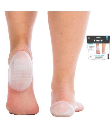 Tuli's Classic Gel Heel Cups  Cushion Insert for Shock Absorption and Plantar Fasciitis and Heel Pain Relief  1 Pair  Regular Regular (1 Pair)