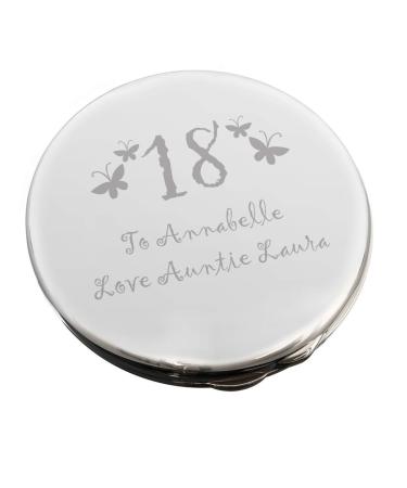 Personalised Compact Mirror for Women. Personalised Birthday Gifts for Her 18th 21st 30th 40th 50th 60th. Ladies Compact Mirror - Butterfly Design