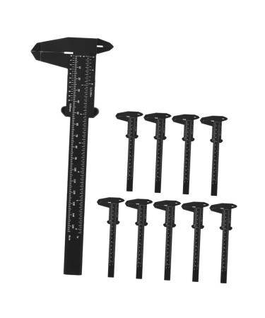 Healeved 10pcs Eyebrow Distance Caliper Tool Sliding Ruler Eyebrow Rulers Plastic Eyebrow Ruler Pp 21.00X7.30X0.50CM Black