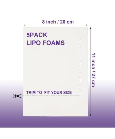 5 Pack Lipo Foam Pads for Post Surgery Recovery - Abdominal Flattening, Liposuction, Tummy Tucks, BBL - White - Buy Online on GoSupps.com