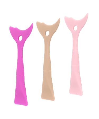 3Pcs Silicone Eye Reusable Silicone Eye Mask Brush Reusable Stencils Silicone Aids Eyeshadow Mascara Guard Tools