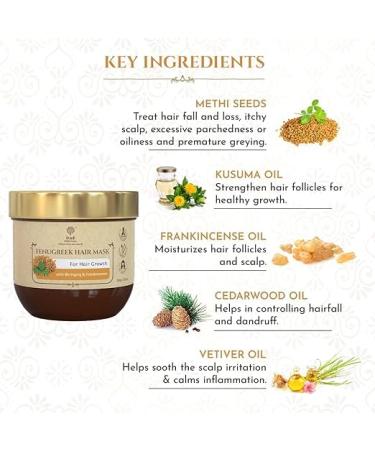 Fenugreek Hair Mask for Hair Growth & Fall Control | Bhringraj Conditioning Mask for All Hair Types | 200g - Nourish & Revitalize Your Hair - Buy Online on GoSupps.com