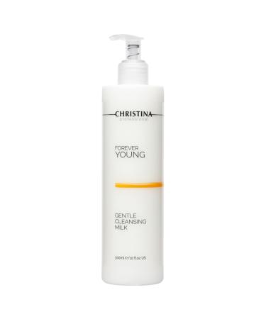 Christina Forever Young Gentle Cleansing Milk with Retinol for Face | Nourishing Formula with Glycolic Acid Vitamin A Vitamin E for Aging & Dry Skin | Suitable for ages 30-45+ | 24-Hour Care 300ml