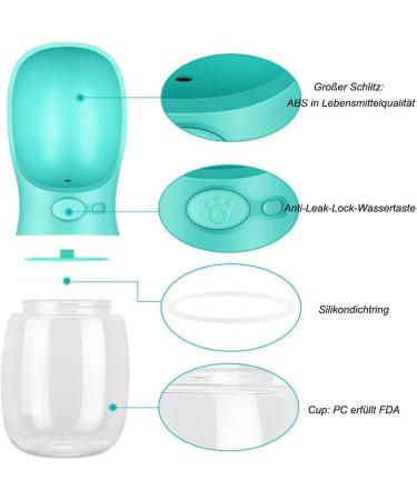 AcserGery 550ml BPA Dog Water Bottle with Whistle & Trainer - Pink Dog Drinking Bottle for Travel & Outdoor Use - Buy Online on GoSupps.com