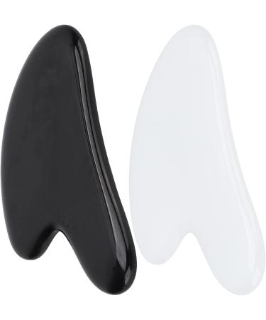 Gua Sha Tools Skin Lifting Guasha Tool Face Anti Aging Jade Stone for Neck Face Eyes Body(Black) - Buy Online on GoSupps.com