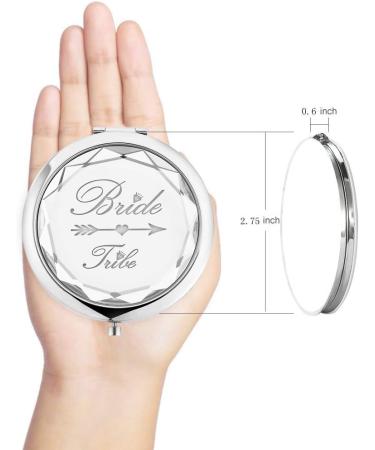 Pack of 12 Compact Pocket Makeup Mirrors - Bride to Be & Bride Tribe Set for Bridal Shower, Bachelorette Party Gift - Buy Online on GoSupps.com