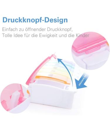 BUG HULL 7-Day Pill Box with 7 Compartments Easy to Open Rainbow Design | International Shipping Available - Buy Online on GoSupps.com