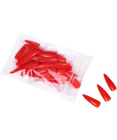 dijiusidy 1 Set Press on Nails Almond Fingernails Stick Solid Color Full Cover Art Decals Salon Supplies DIY Decorations No.6 red - Buy Online on GoSupps.com