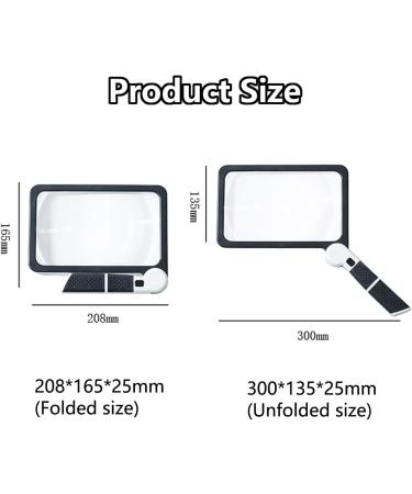 MANJIAMEI Magnifying Glass with Light for Reading 3X Reading Magnifier with 48 LEDs 3 Lighting Modes Folding Handheld Large Screen for Seniors Newspaper Books Small Print - Buy Online on GoSupps.com